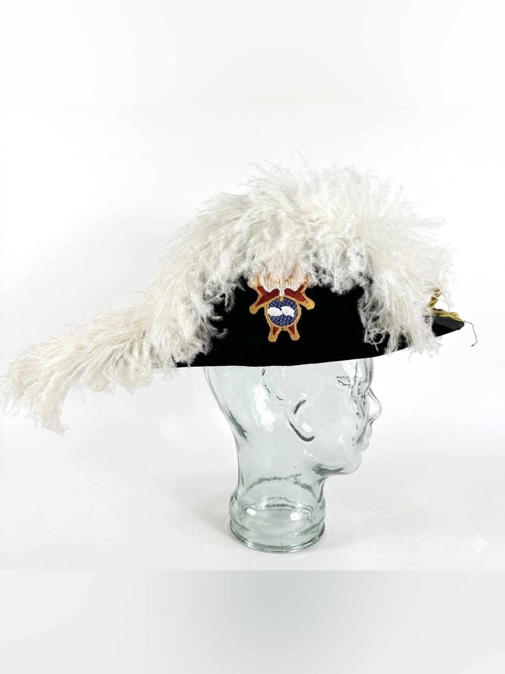 Vintage Knights of Columbus 4th Degree Chapeau De Bras Bicorne Hat Ostrich Sz 7